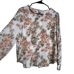 Maggie Sweet Multicolor Faux Silk Pull-over Blouse Size Small